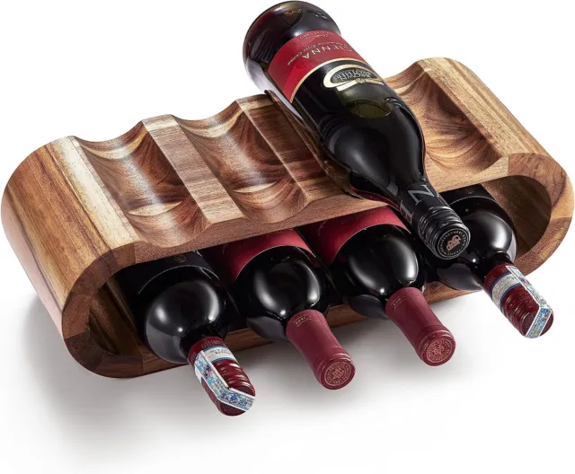 Wooden Wine Rack - 8 Bottle Countertop Organizer - Space-Saving Design - Gift 3