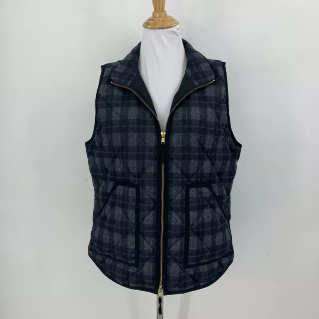 J.Crew Excursion Quilted Down Vest Size M Full Zip Stand Collar Sleeveless 2