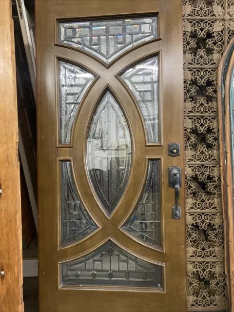 Leaded glass front door79x36 contemporary