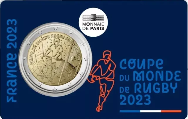 2 euro Frankreich 2023 : Coupe du Monde Rugby in original Coincard