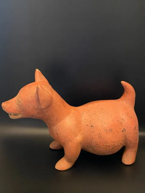 Pre-Columbian Redware Colima Dog Vessel Mexico 14” long, 9” tall and 7” wide