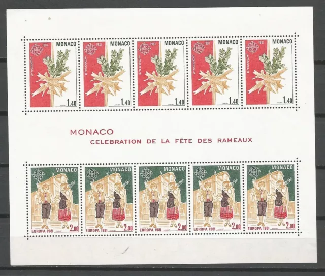 MONACO 1981 BLOC 19 EUROPA Fête des RAMEAUX  cote 23€ ★★ neuf sans charnière