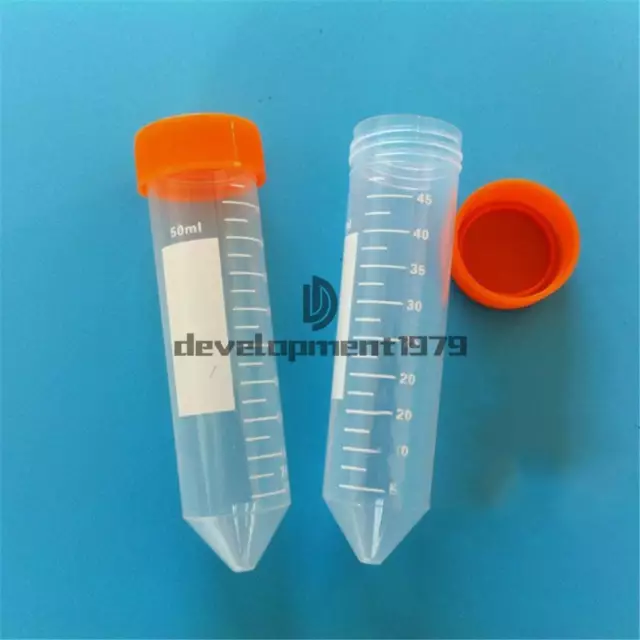 5PCS Screw cap tube Conical Bottom Centrifuge Tube on Rac Sterile 50ml New