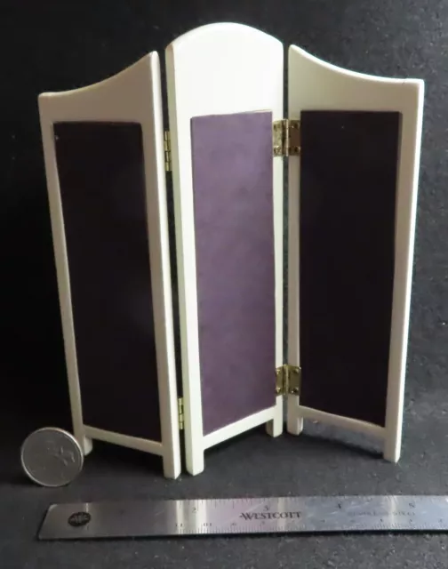 Ivory Tri-Fold Screen Dressing Room Bedroom Divider ALTERED AS IS 1:12 Min 2277