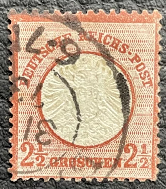 DR Großer Brustschild 2 1/2 Gr. MiNr. 21 / 1873 K2 Schöne Prägung