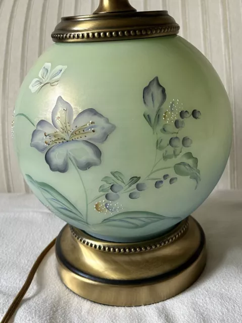 Rare Fenton? Lamp Floral Interlude 3 Way - Works