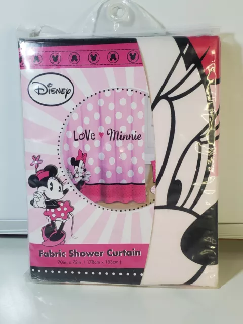 Disney Minnie Mouse Shower Curtain Pretty in Pink BRAND NEW 70x72 Love Minnie