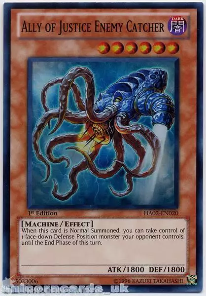 HA02-EN020 Ally of Justice Enemy Catcher Super Rare 1st Edition Mint YuGiOh Card