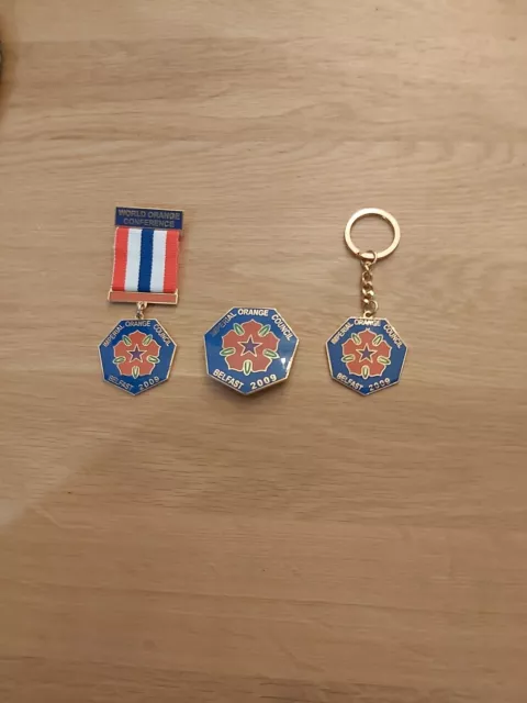 Belfast Imperial Orange Order Council Medal and Badges 2009 G.O.L.