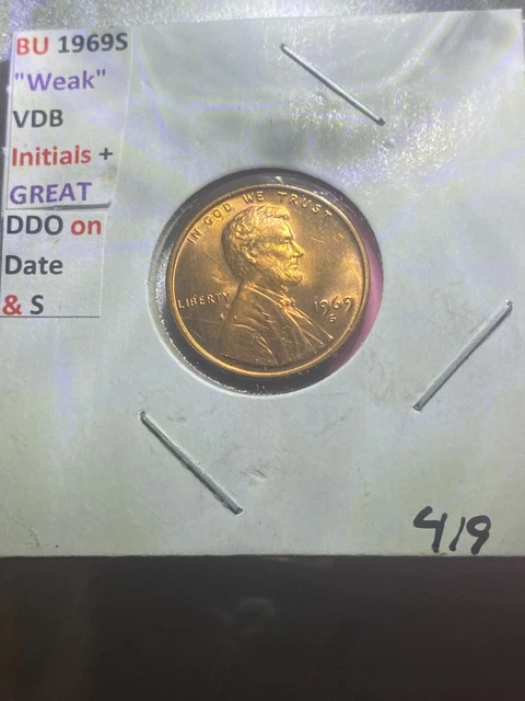 1969-S Lincoln Cent With GREAT Errors, these coins are in a BU condition #419