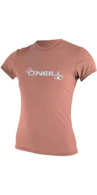 O'Neill Womens Basic Skins Short Sleeve Sun Rash Tee - Light Grapefruit