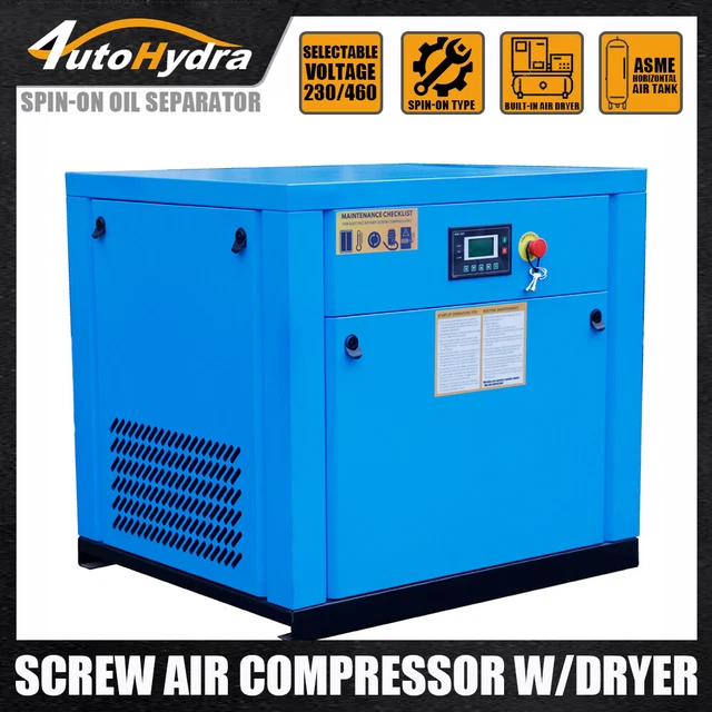 460V 3 Phase 20HP Rotary Screw Air Compressor 81-71 CFM 125 Psi