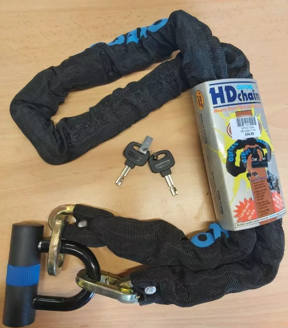 OXFORD HD 1.5m  Motorcycle Security Chain & Disc Lock Sold Secure OF159 OLD