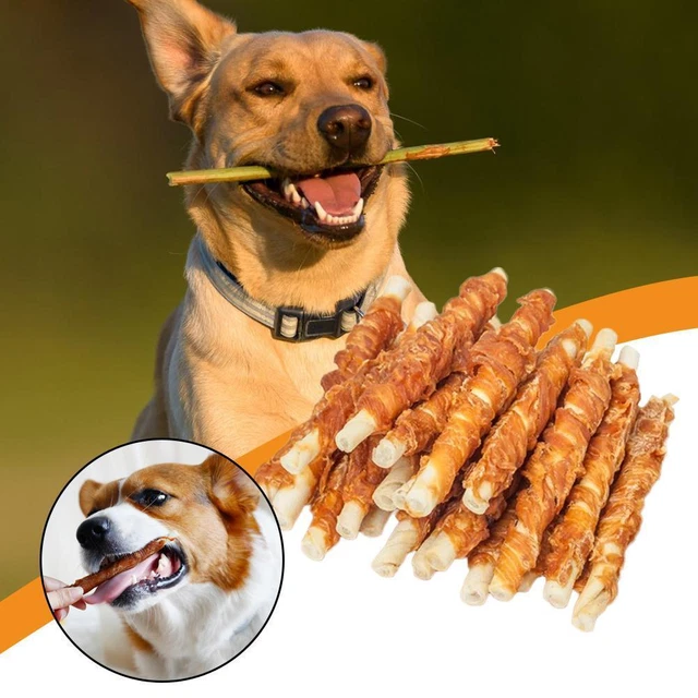 110g Chicken Wrapped Jerky Beef Twists Chews Snacks Hot！！！ I1G8 Pet Rawhide T5I3