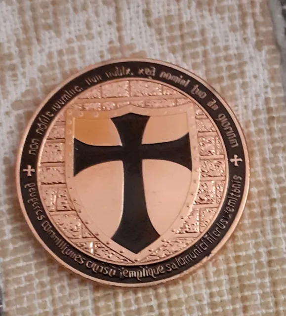 Medaglia Templari Commemorativa Croce Oncia Rame