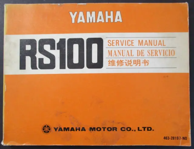 Yamaha Rs100 Genuine Owners Workshop Service Manual 463-28197-N0