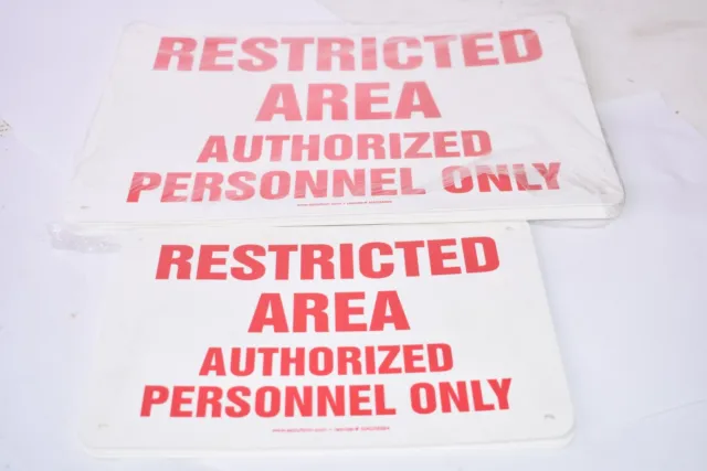 Lot of 11 NEW Restricted Area Authorized Personnel Only Signs Accuform MADM594,