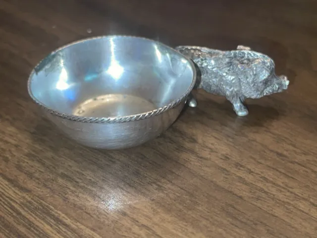 Silver 800 Antique Warthog Figural Boar Miniature Cup