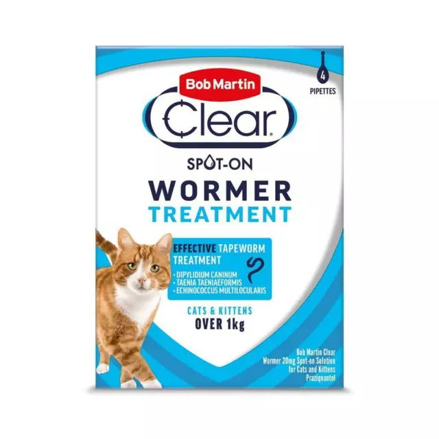 Bob Martin Clear Cat Wormer Spot on for Cat & Kitten over 1kg Worming Treatment