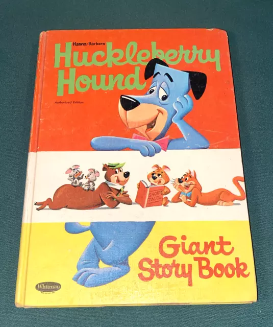 Vintage Hanna-Barbera ~ HUCKLEBERRY HOUND GIANT STORY BOOK c. 1961 ~ Illustrated