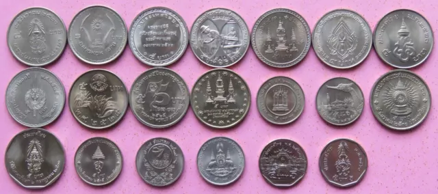 Thailand 5 Baht Commemorative 20 Coin set 1977 - 1996, 2017&18 King Rama IX Thai
