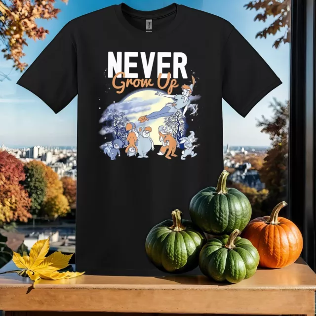MAGLIETTA NEVER GROW Up Peter Pan Regalo Cotone Divertente EUR 13 90 PicClick IT