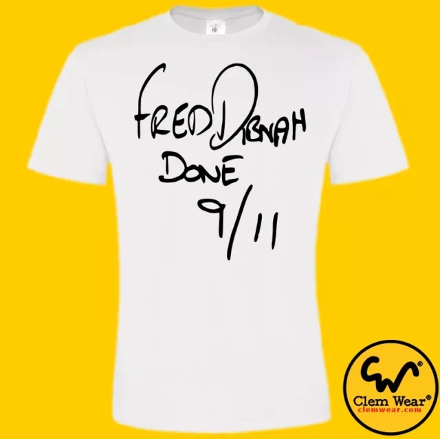 Fred Dibnah done 9/11 GRAFFITI tshirt tee T-shirt funny grafitii silly humour