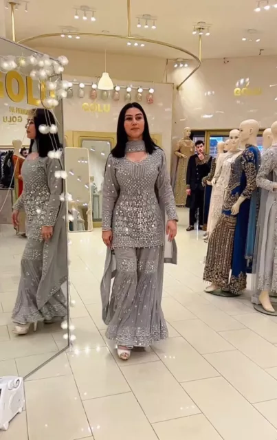 Ready Made Women Sharara Plazzo Kurti Plazzo Indian Salwar Kameez Suit Wedding 1