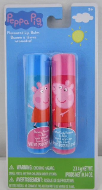 PEPPA Flavored Lip Balm, BLUEBERRY & COTTON CANDY, 0.14oz Each, 2 ct - BRAND NEW