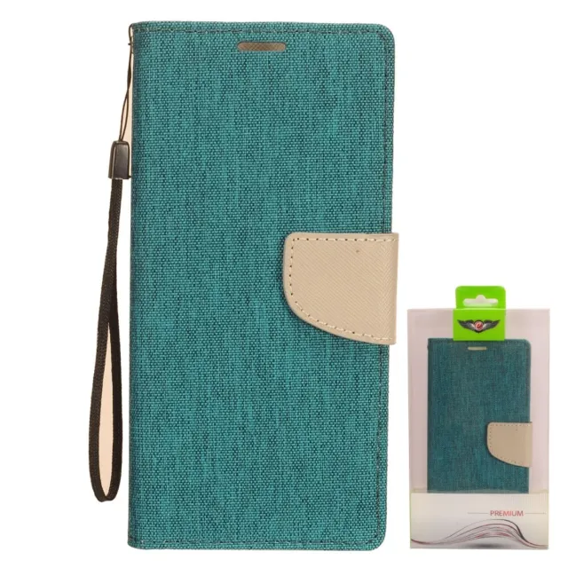 GSA Two-Tone Wallet Case For iPhone 11 Pro Max (6.5") - Aqua/Ivory