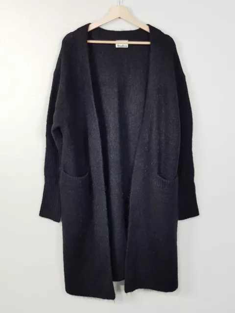 ACNE STUDIOS Womens Size S or 10 Black Raya Mohair Long Cardigan