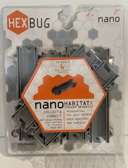 Hex Bug Nano Specimen Habitat Straight Bridges 6 Easy Connect Pieces, NEW Hexbug