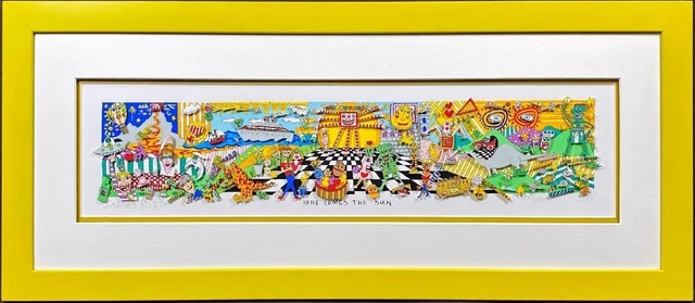 JAMES RIZZI HERE COMES THE SUN 3D Pop-Art Serigraph Signed Framed