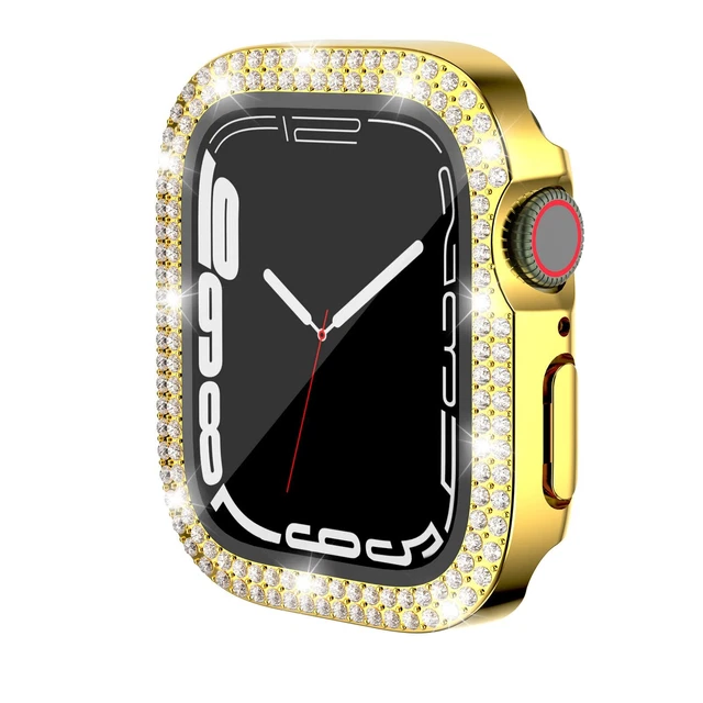 Bling Case for Apple Watch Series 6 5 4 SE 44mm Tempered Glass Screen
