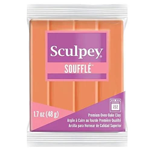 Horno de polímero Sculpey Soufflé™ arcilla calabaza naranja no tóxico 1,7 oz. bar...