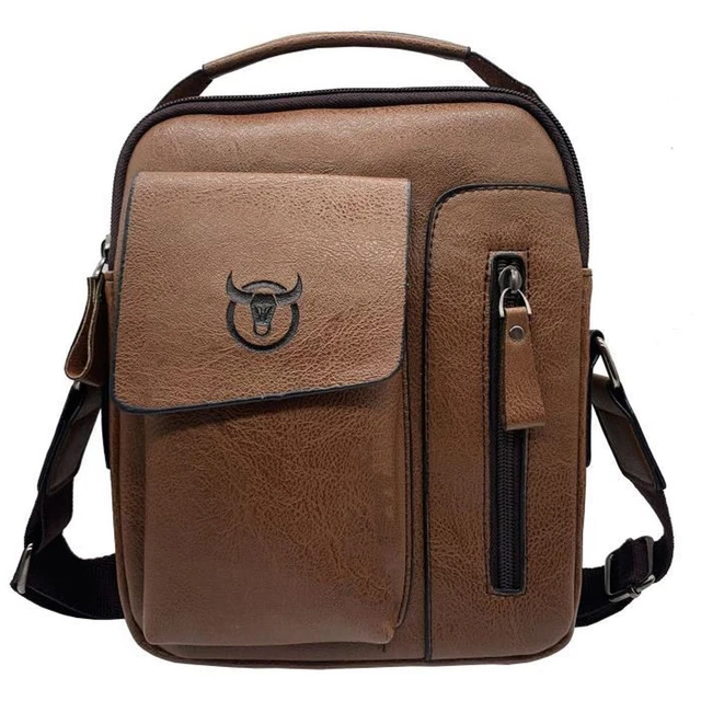 Sacoche Messenger En Toile Vintage - Bandoulière Réglable, Pour Ordinateur 15,6", Travail Ou école, 12 Litres - Uni