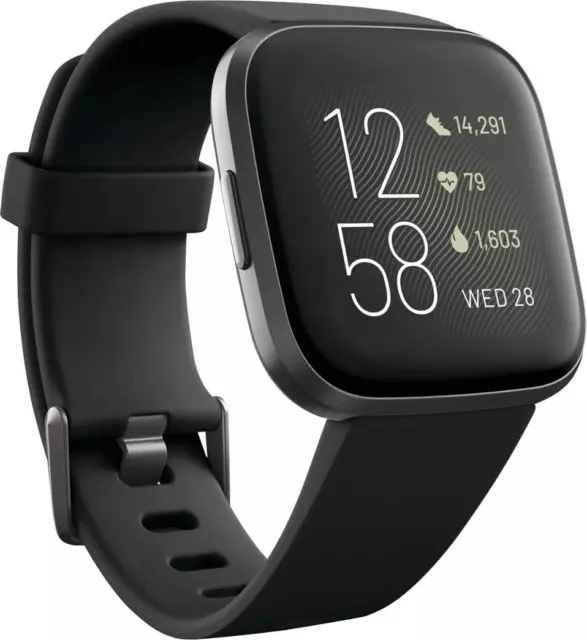 Fitbit Versa 2 Wristband Activity Tracker Carbon Black (FB507BKBK) - Very Good