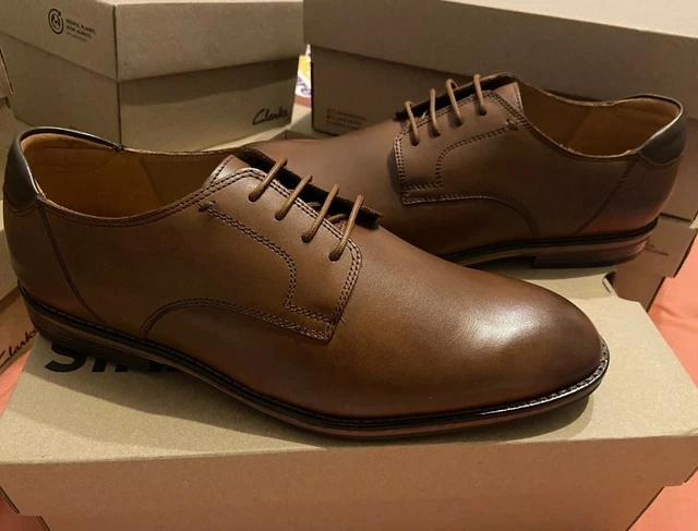 CLARKS MENS CITI Stride Walk Leather Shoes Tan UK 7 EU 41  display picture 1
