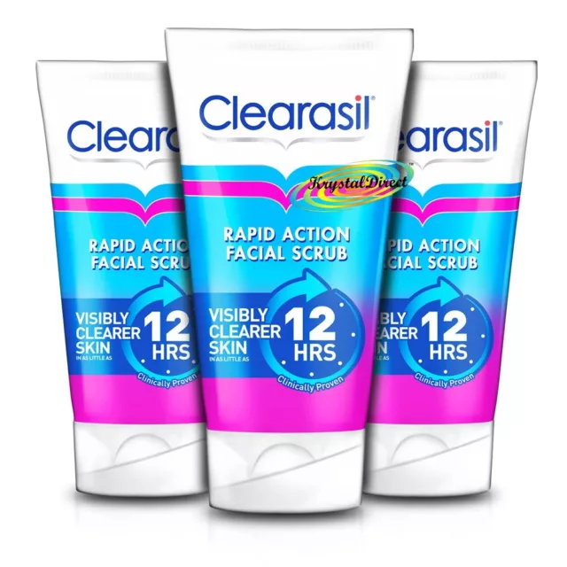 3x Clearasil Ultra Rapid Action täglich Spot Fighting Gesichtspeeling 125ml