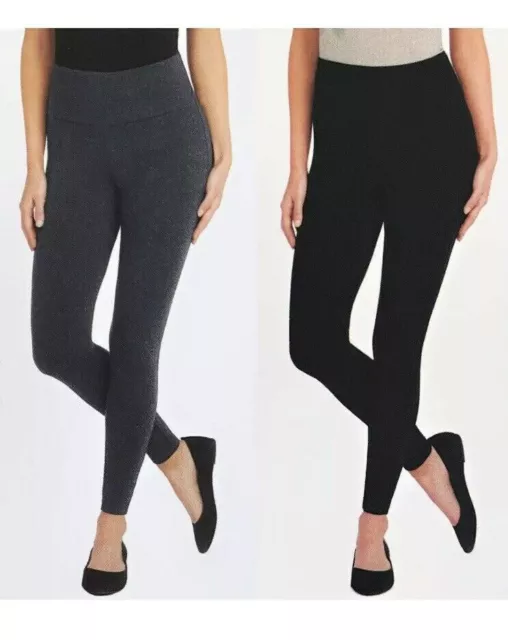 Max & Mia Women High Waist Stretch Leggings Black Soft Pants