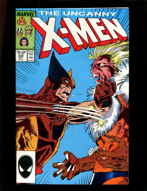 X-Men #222 VFNM Silvestri Wolverine vs Sabretooth Psylocke Havok Rogue Marauders