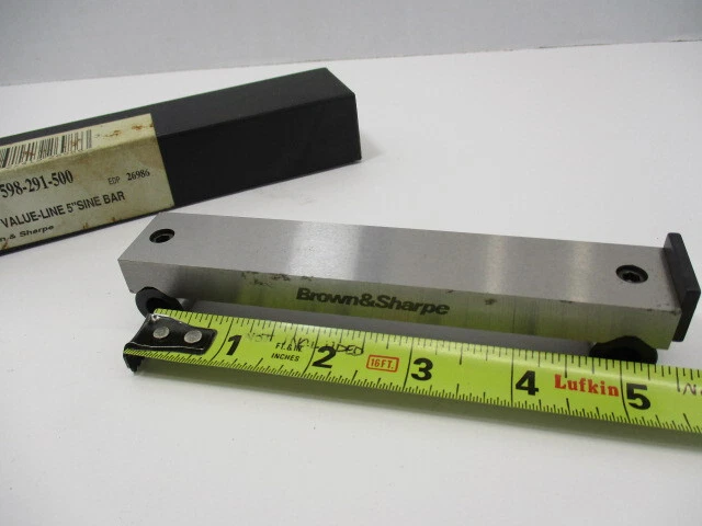 BROWN & SHARPE # 598-291-500 x 5" Sine Bar, 5" On Center Rolls, Fixture, Jig, EC