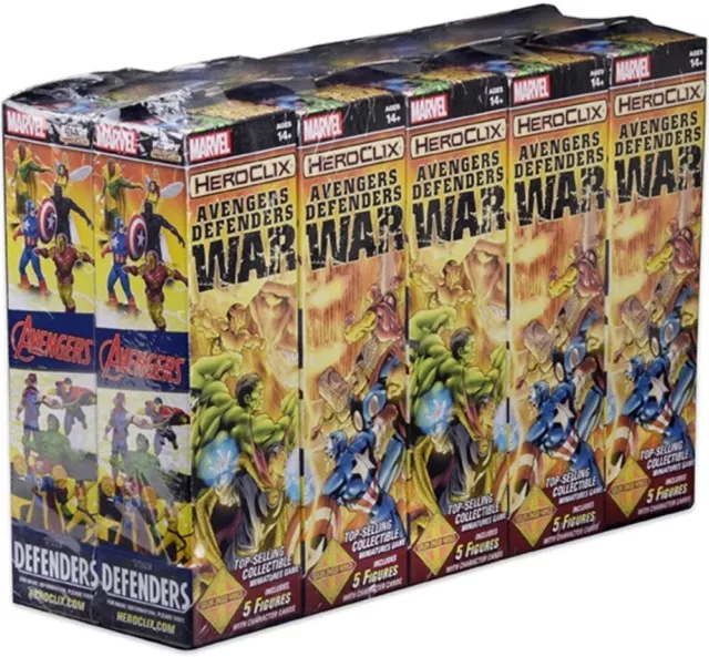 HeroClix sealed Brick ~ AVENGERS/DEFENDERS WAR ~ Marvel Booster pack x 10