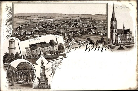 Litho Witten an der Ruhr, Gedächtniskirche, Kriegerdenkmal,... - 10306233