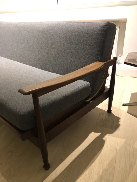 Refurbished Guy Rogers For Heals Afromosia Mid Century Teak Sofa Day Bed 2