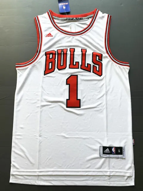 Classic Derrick Rose #1 Chicago Bulls Basketball Jersey Stitched White-*-