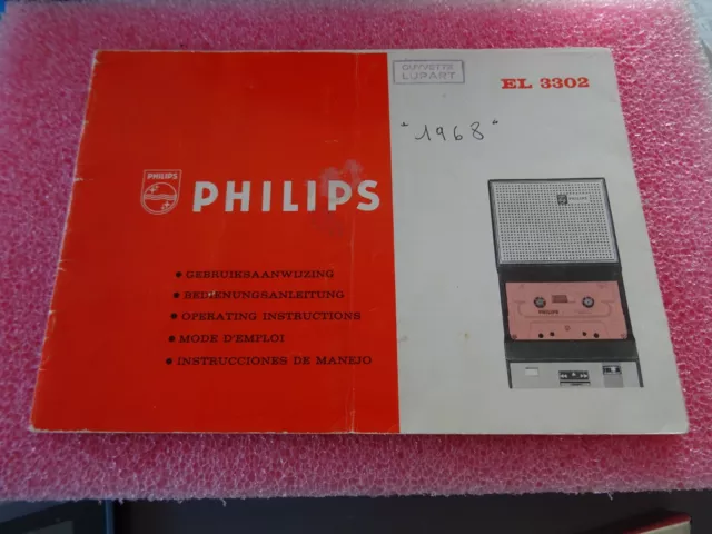 Mode d'emploi pour Magnétophone Cassette Philips EL330 avec schéma 37 pages