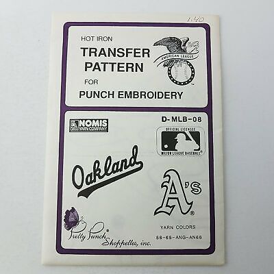 Patrón de transferencia de hierro caliente Pretty Punch para bordado de punzón #D-MLB-08 Oakland