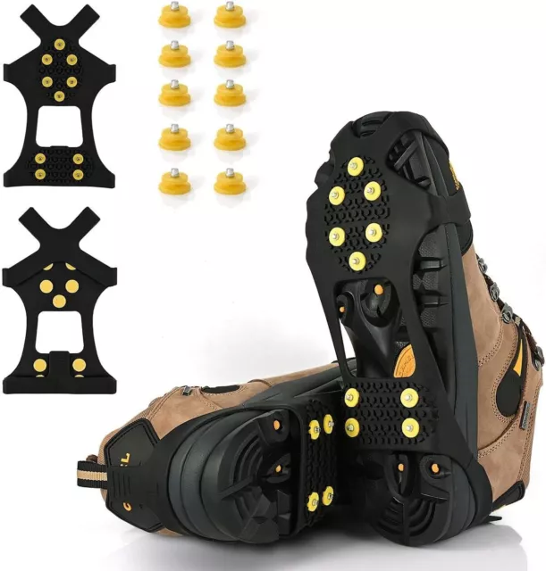 XL Ice Cleats, Grips Traction Cleats Grippers Non-Slip Over Shoe Spikes Crampons