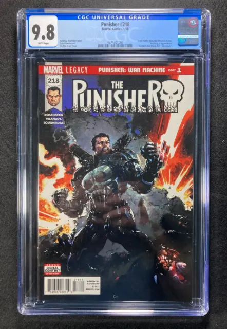 Punisher #218 CGC 9.8 NM/MT 1st App of the Punisher In War Machine Armor WP 2018